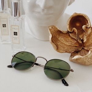 Olive green Round Sunglasses